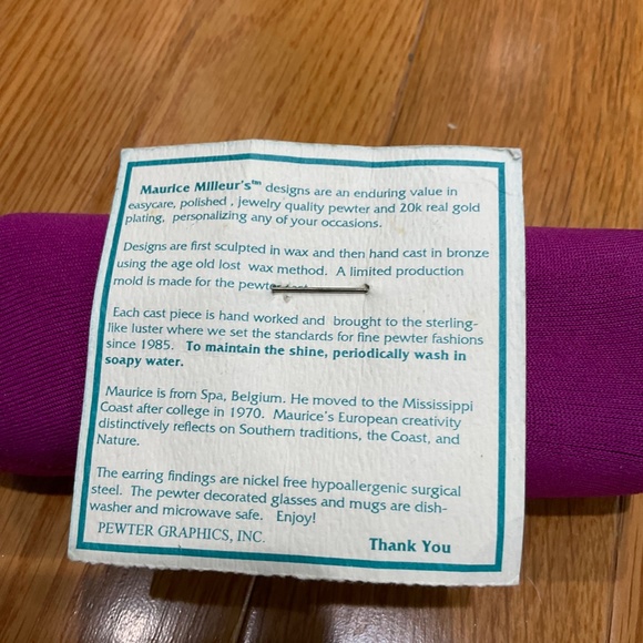 Maurice Milleur Fine Pewter Angel Blowing Trumpet Pin - Picture 2 of 5